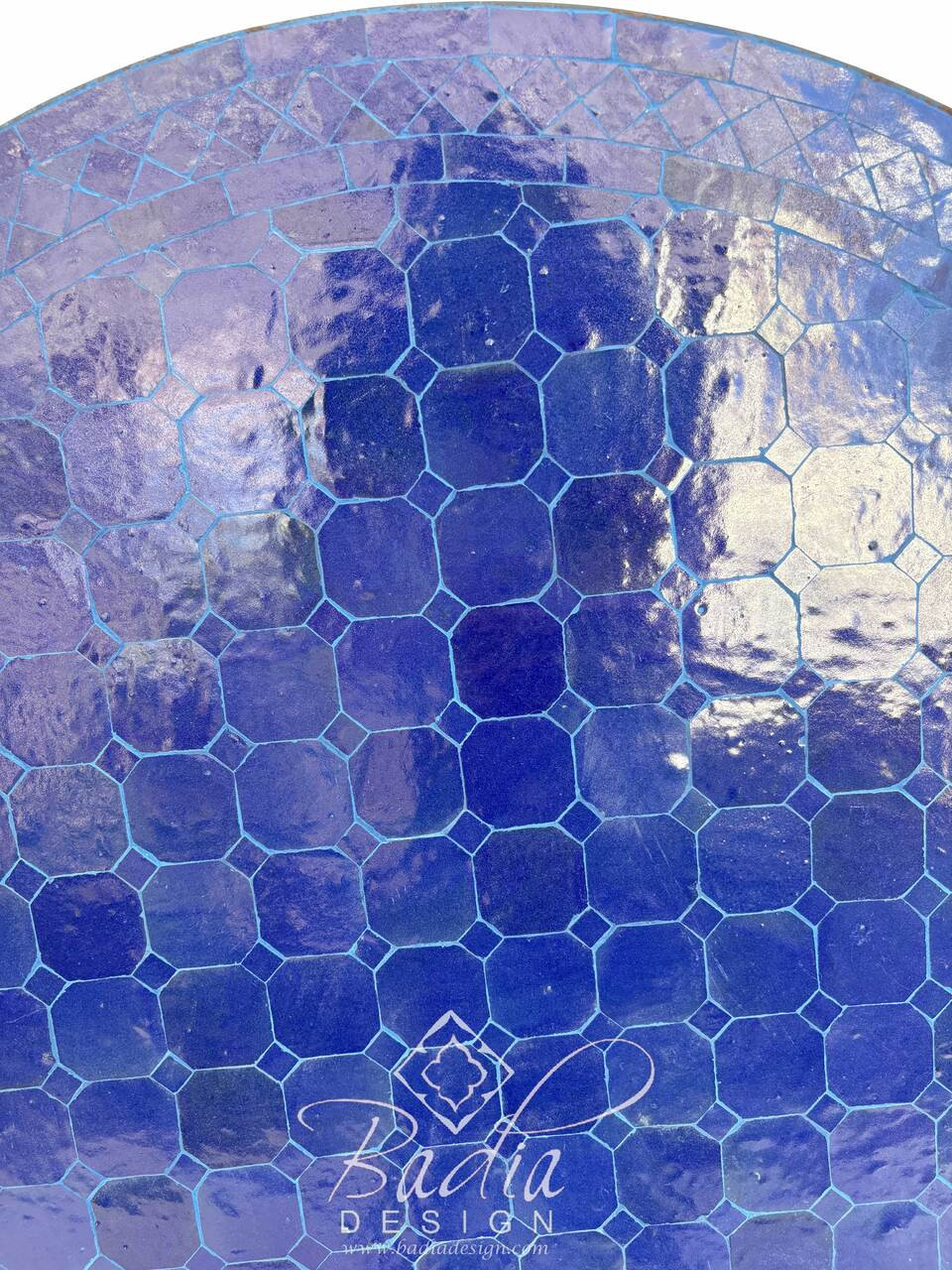 36 Inch Solid Blue Round Tile Table Top - MTR684