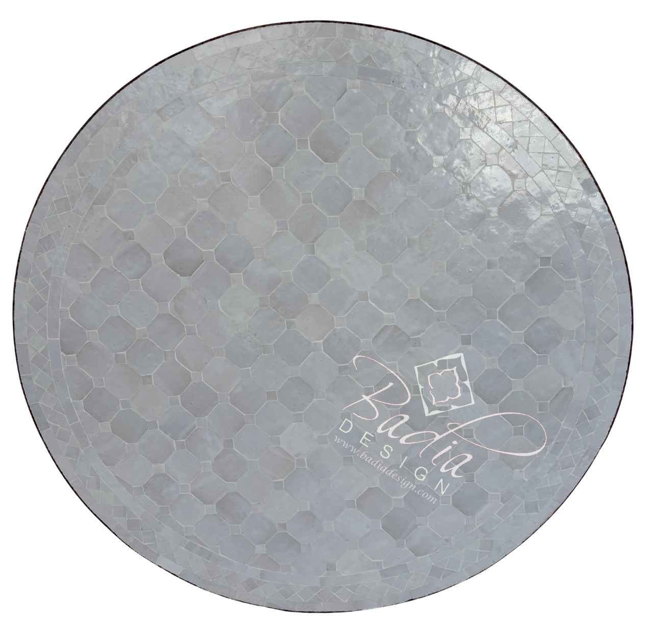 36 Inch Off White Round Tile Table Top - MTR685