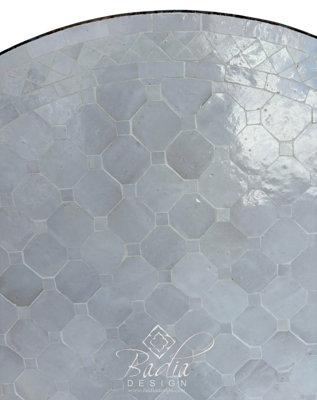 36 Inch Off White Round Tile Table Top - MTR685