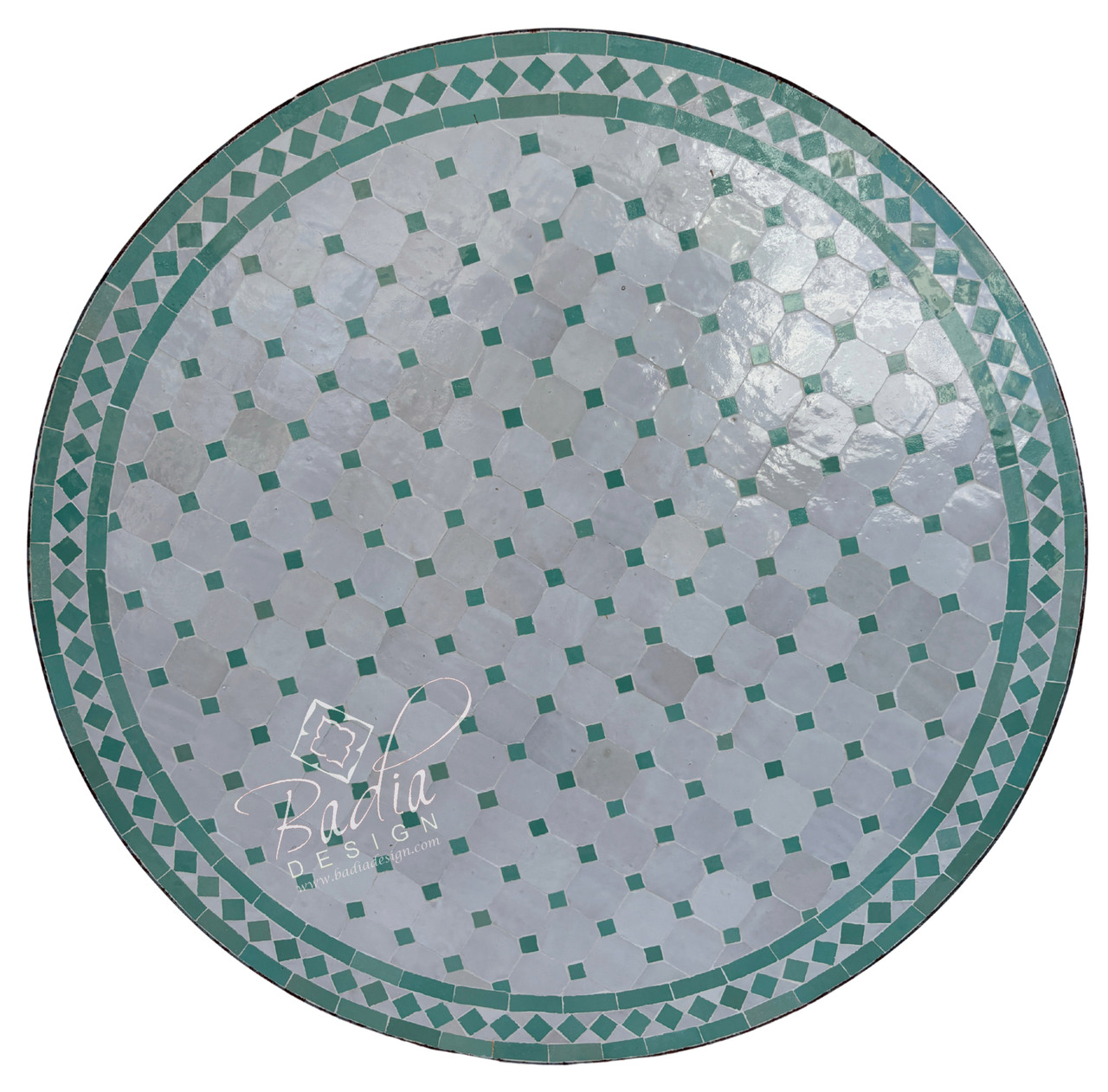 36 Inch Light Green Round Tile Table Top - MTR686
