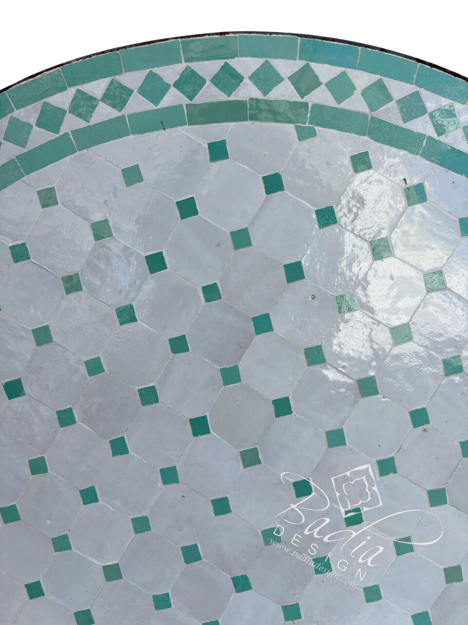 36 Inch Light Green Round Tile Table Top - MTR686