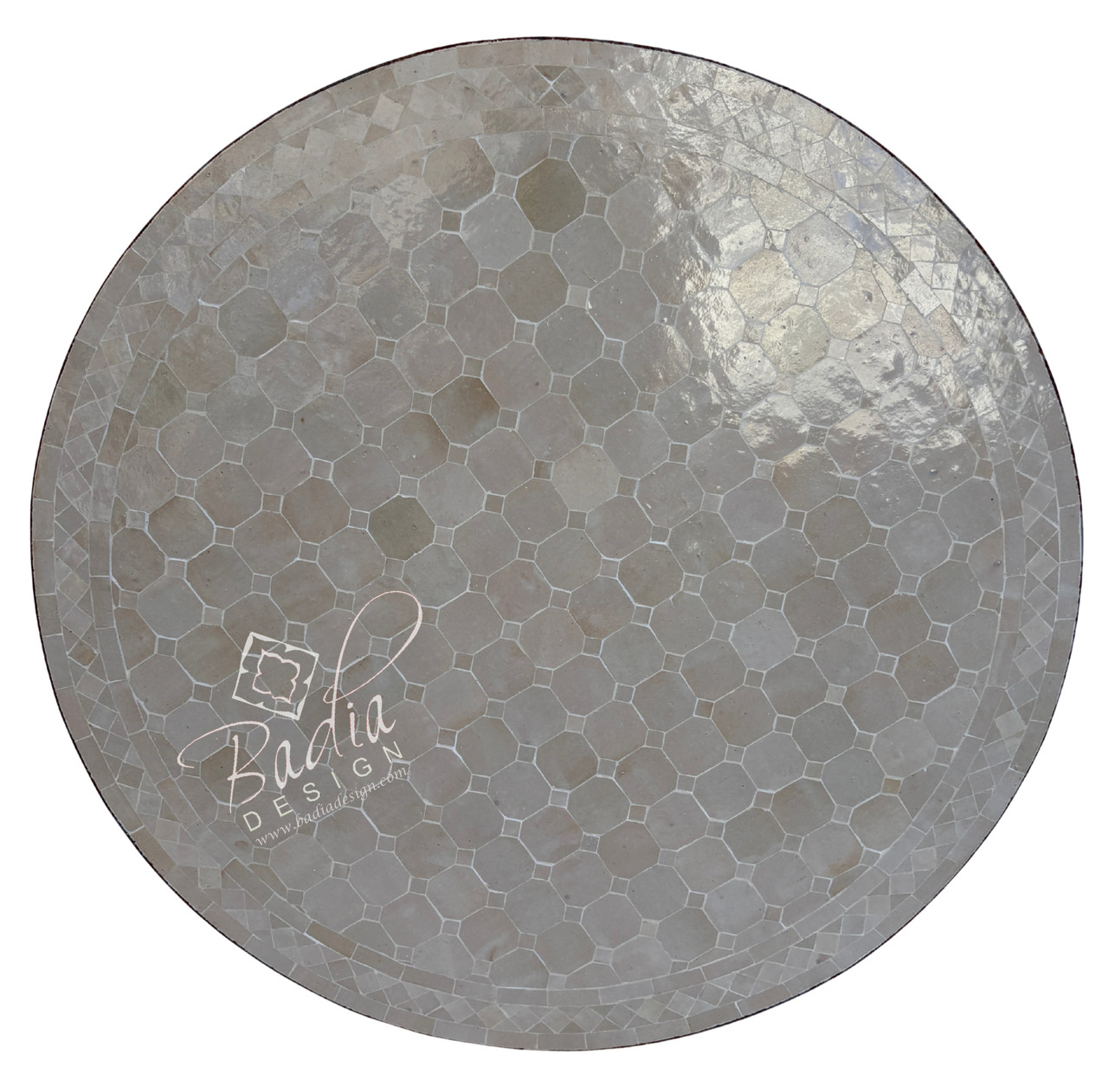 36 Inch Beige Round Tile Table Top - MTR687