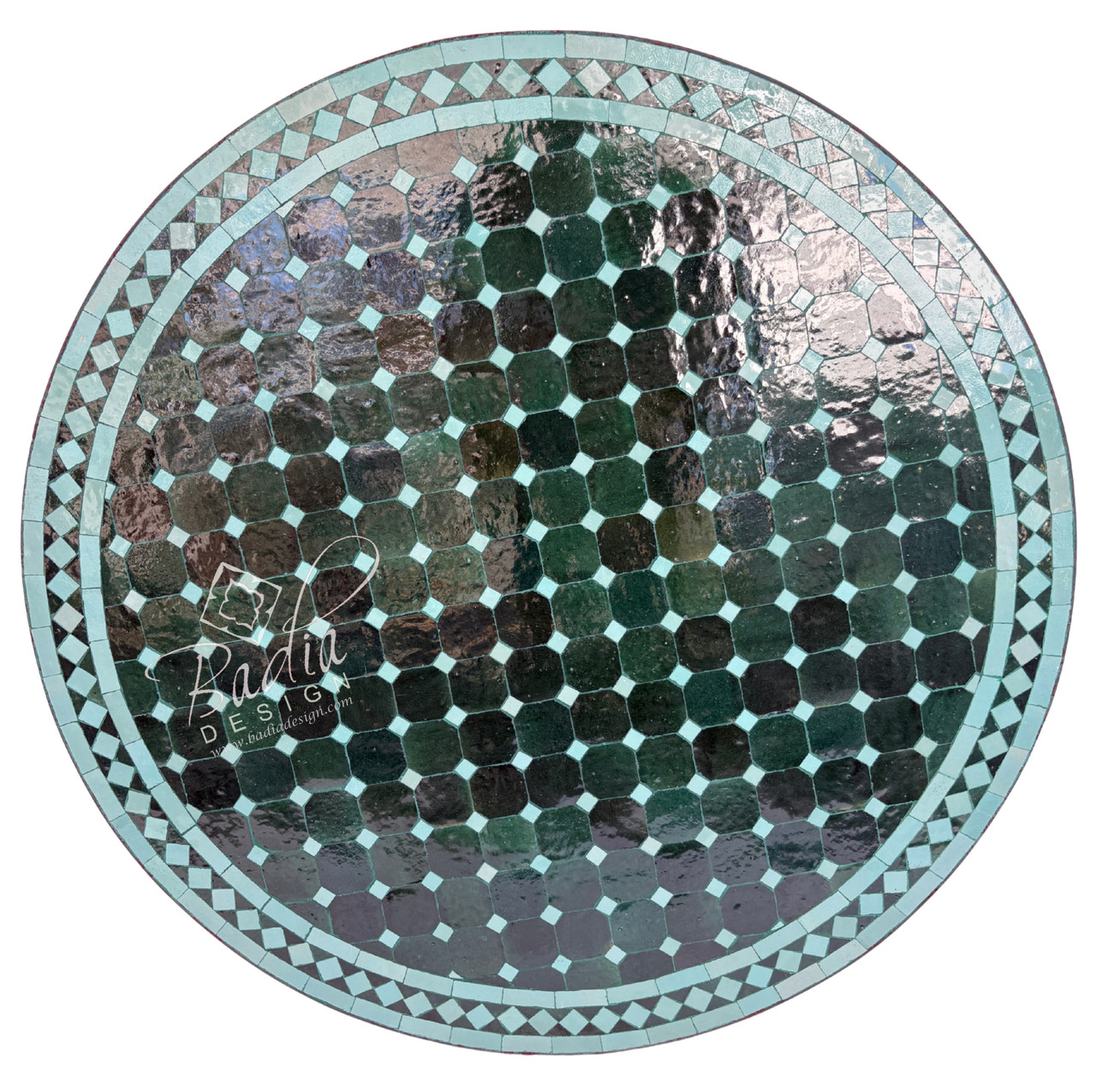 36 Inch Green Round Tile Table Top - MTR689