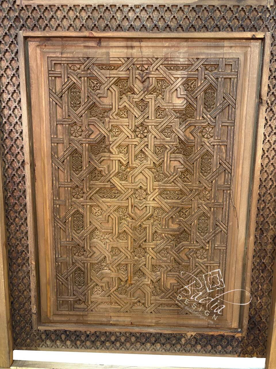 Stained Hand Carved Wooden Door - CWD068