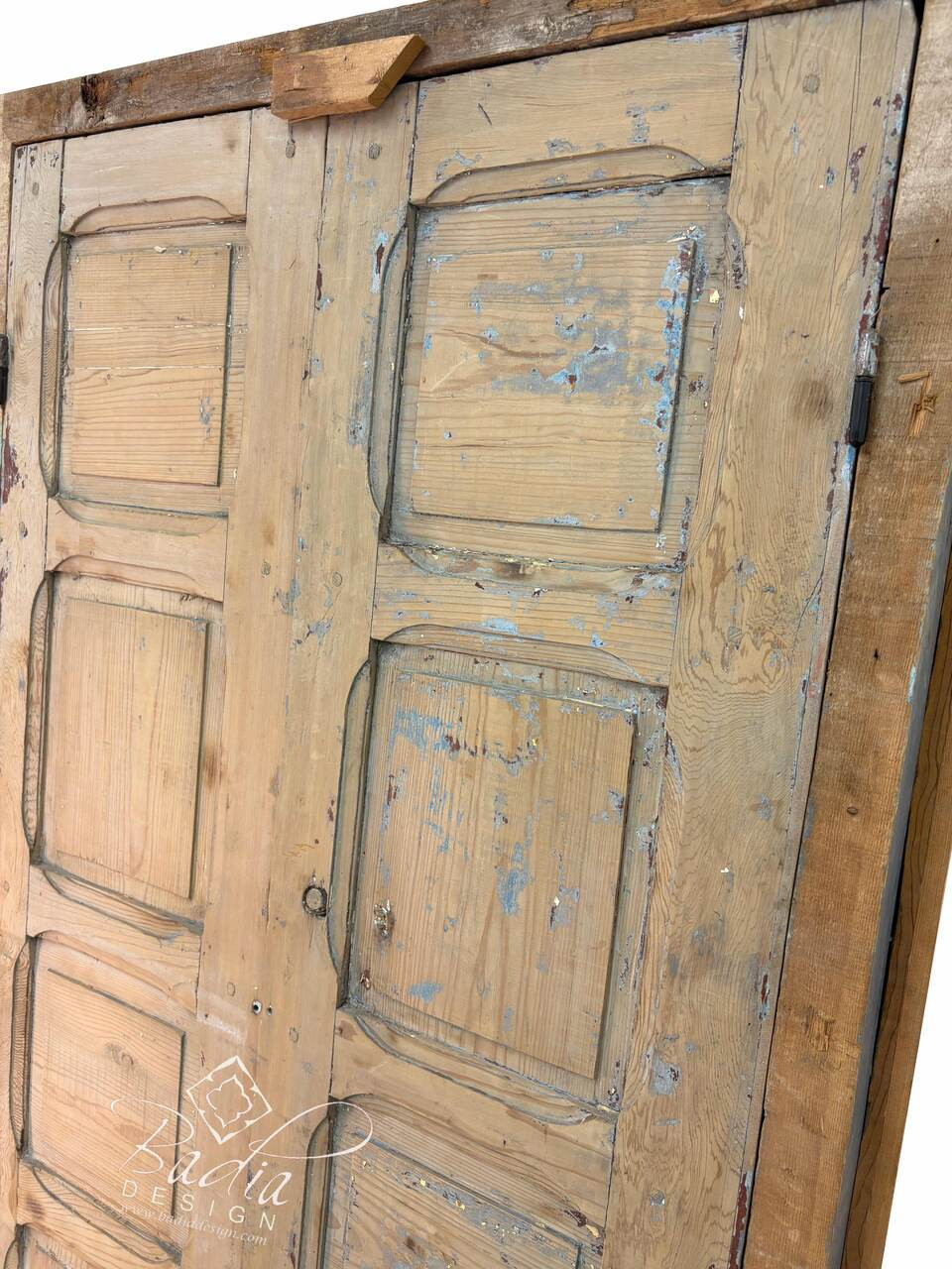 Vintage Unstained Hand Carved Wooden Door - CWD070