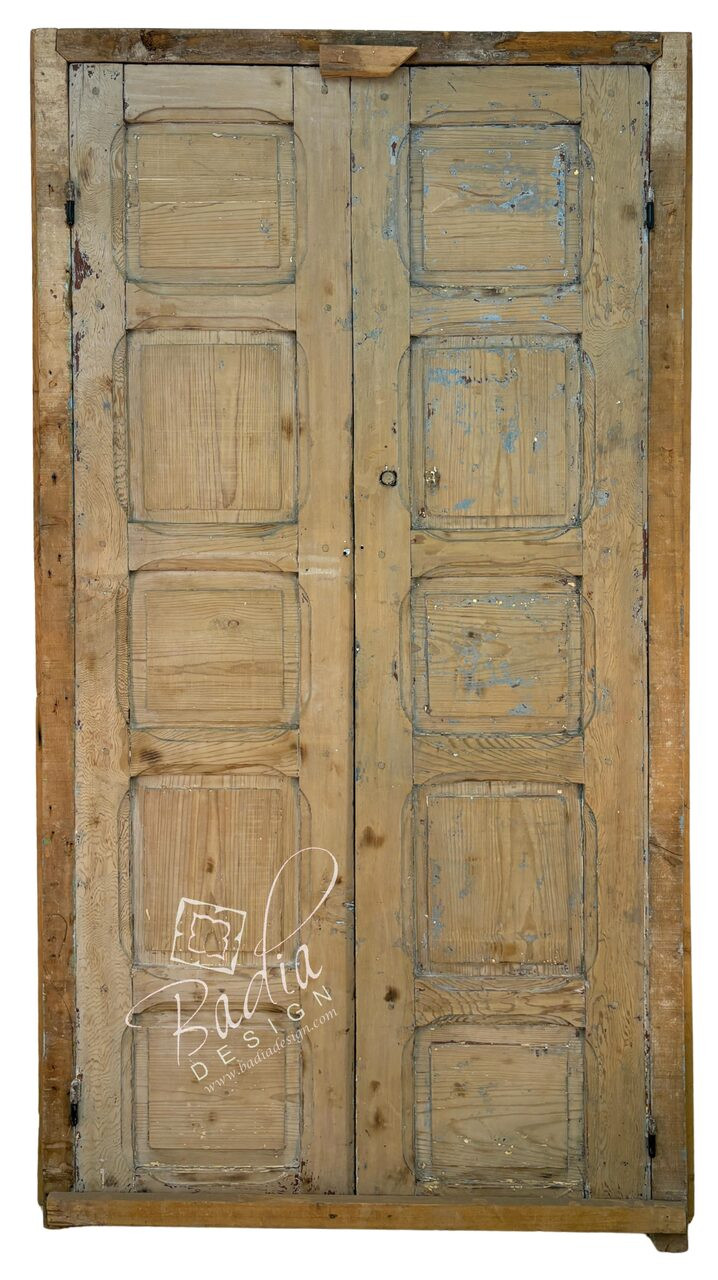 Vintage Unstained Hand Carved Wooden Door - CWD070