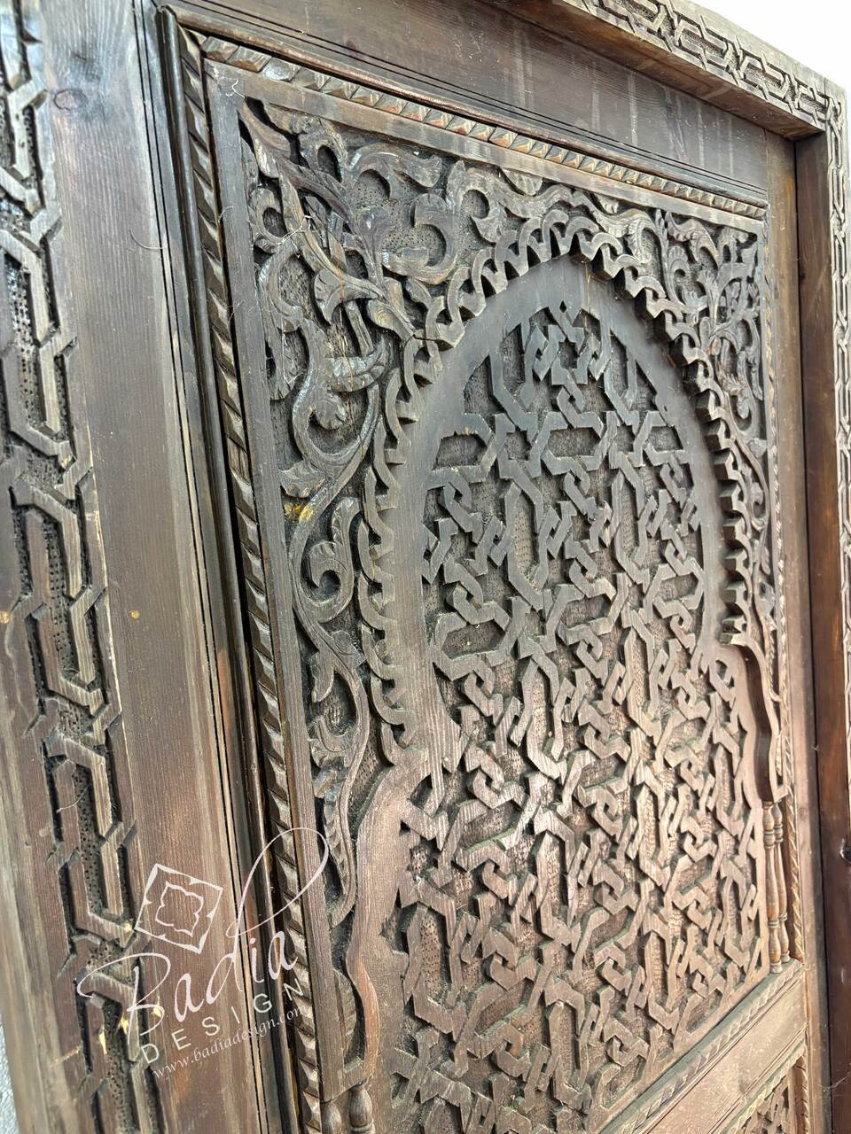 Stained Hand Carved Wooden Door - CWD071