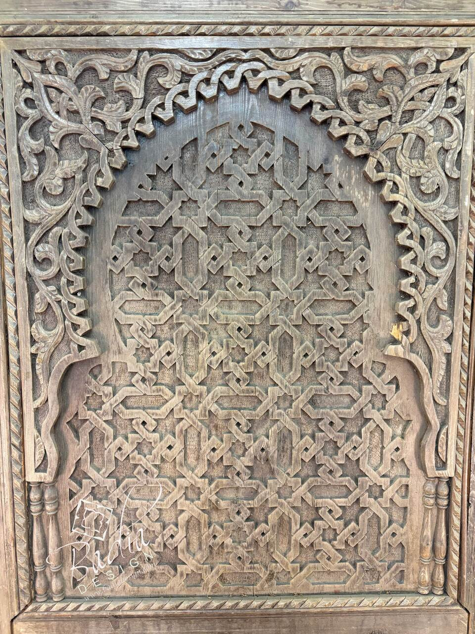 Stained Hand Carved Wooden Door - CWD071