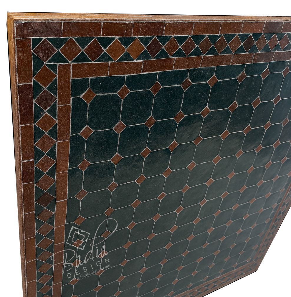 30 Inch Square Multi-Shade Brown Tile Table Top - MT863