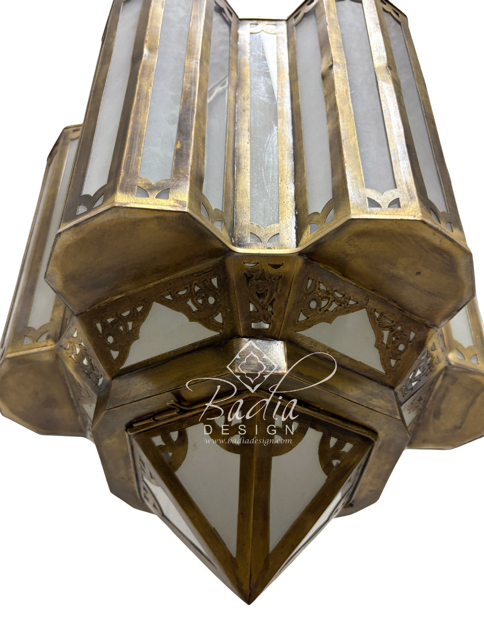 Moroccan Polygonal Brass and Glass Chandeliers - CH371 Moroccan Polygonal Brass and Glass Chandeliers - CH371