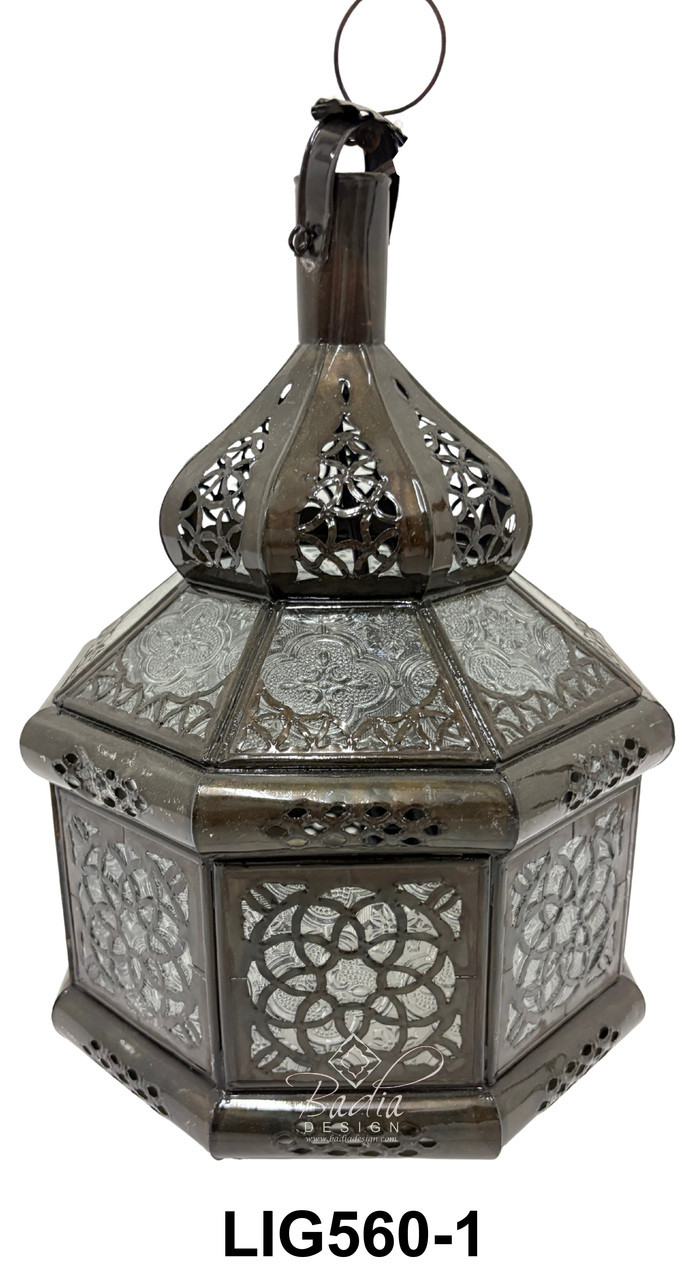 Hanging Glass Lanterns with Geometric Designs - LIG560