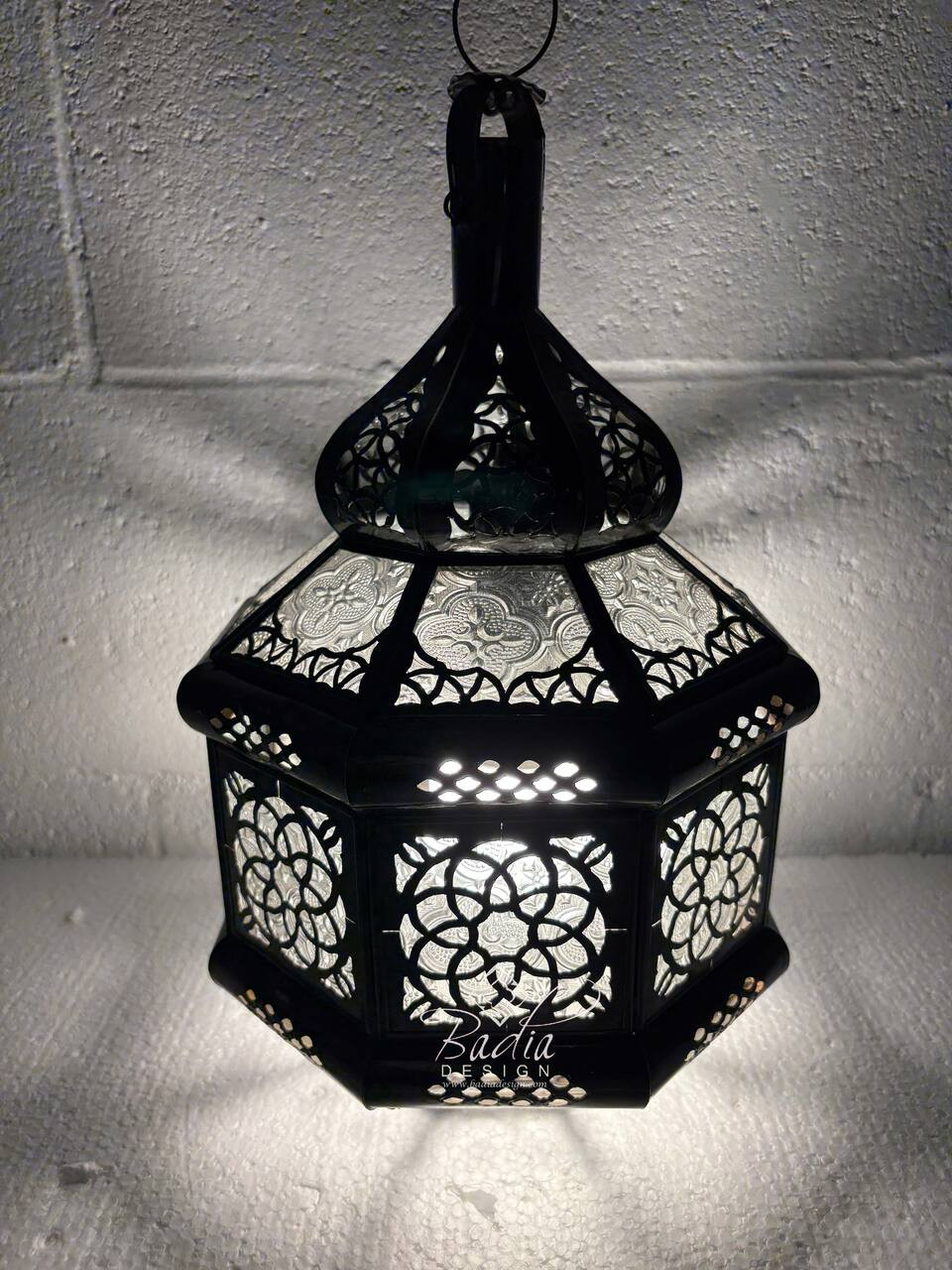 Hanging Glass Lanterns with Geometric Designs - LIG560
