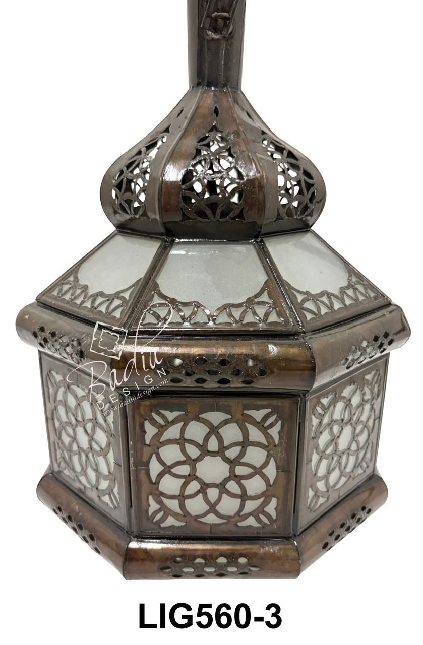 Hanging Glass Lanterns with Geometric Designs - LIG560