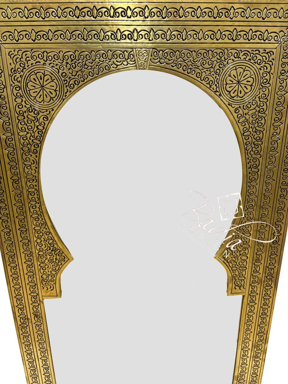 Tall Rectangular Shaped Brass Engraved Mirror - M-EM039