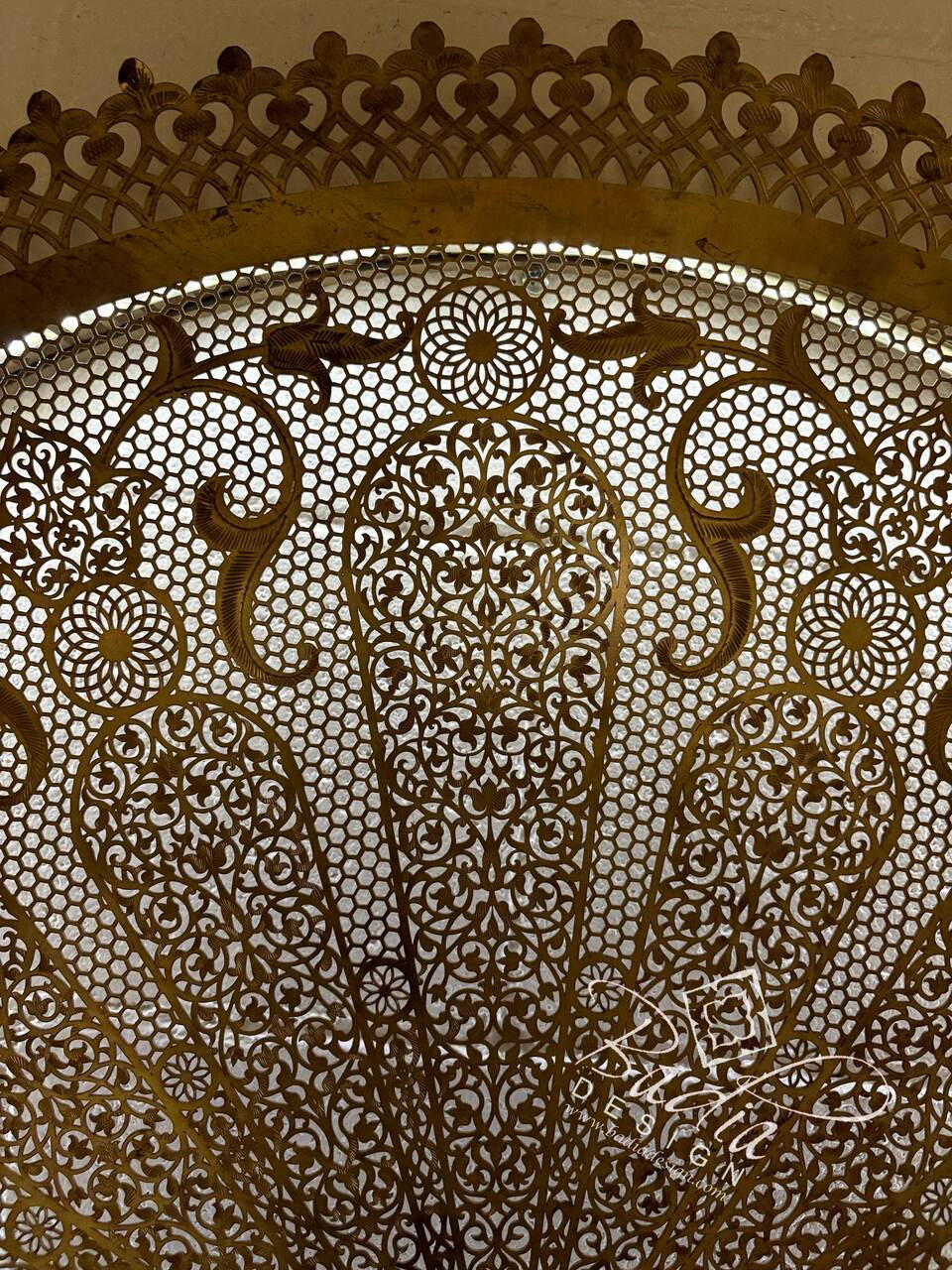 Large Intricately Designed Brass Wall Sconce - WL288