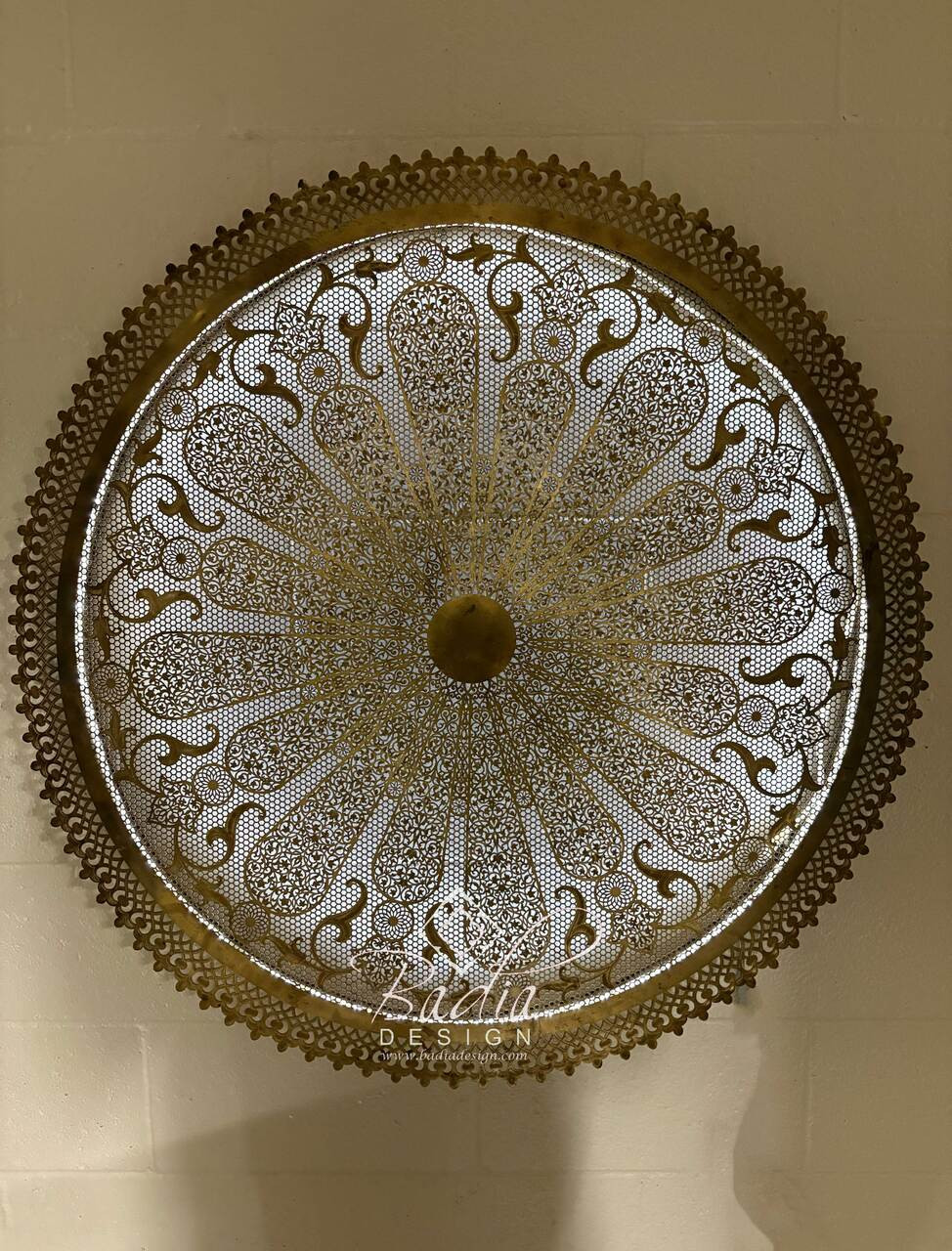 Large Intricately Designed Brass Wall Sconce - WL288