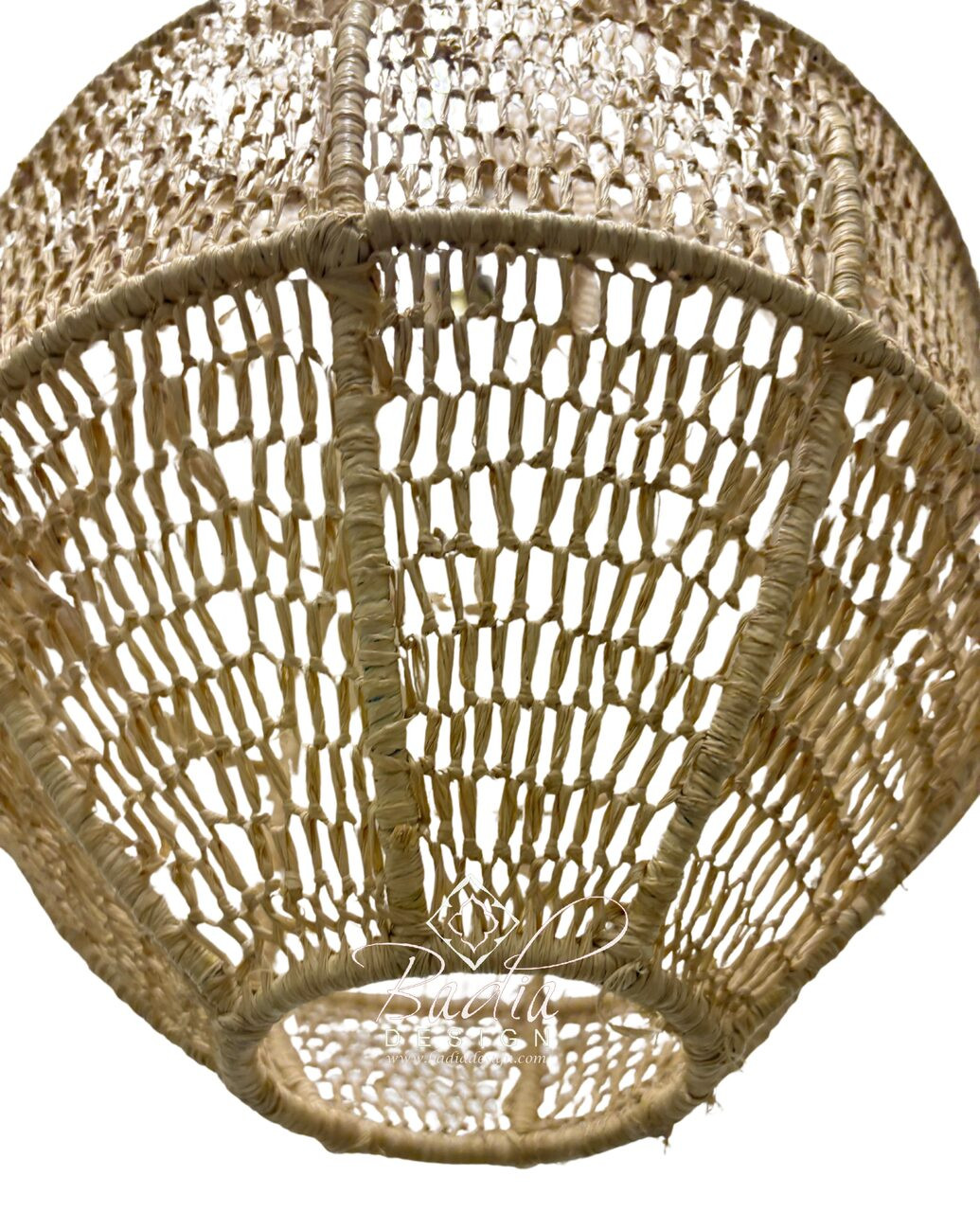 Geometric Dome-Shaped Raffia Lantern - RAF008