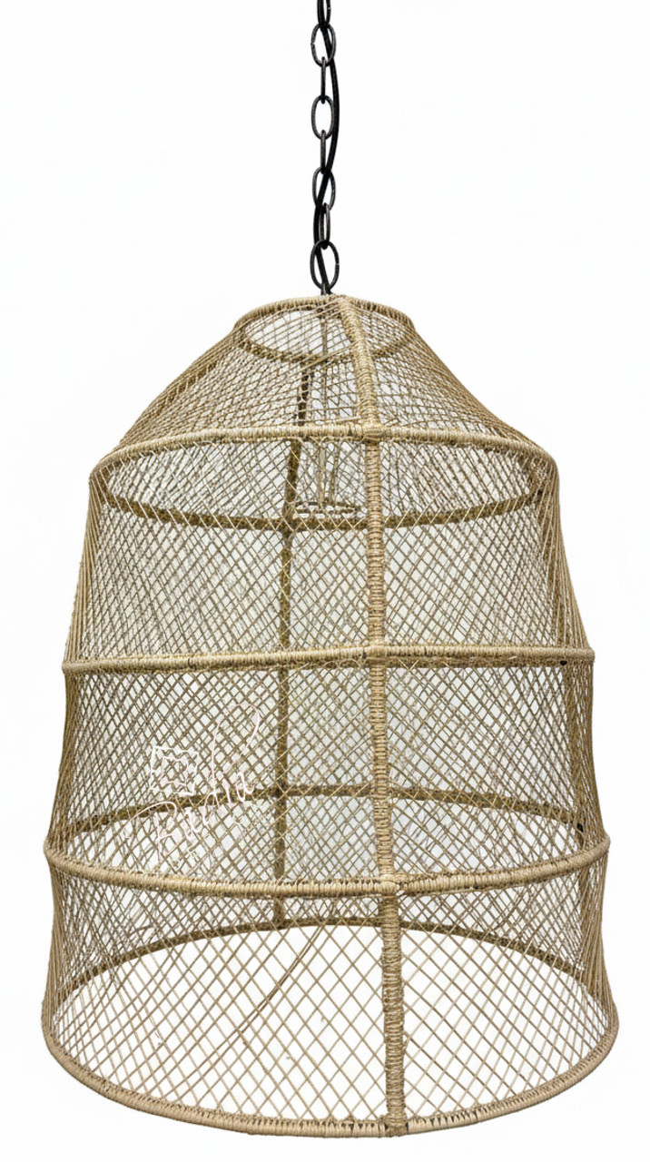Natural Raffia Dome-Shaped Lantern - RAF017