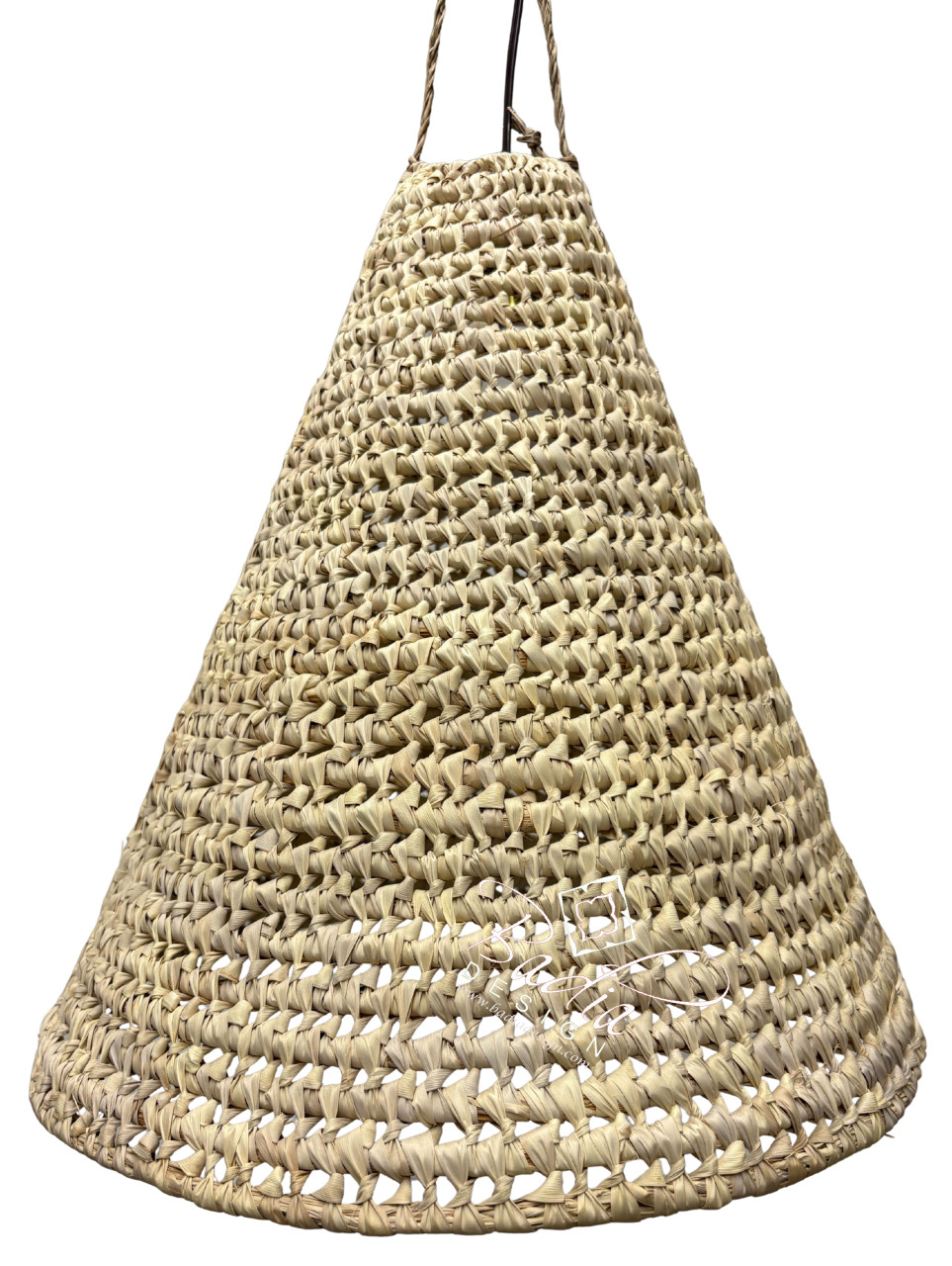 Handwoven Cone Shaped Raffia Lantern - RAF018
