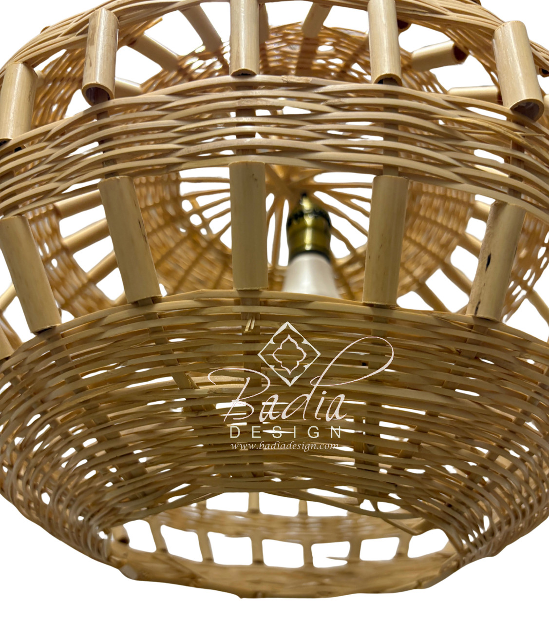 Handwoven Globe Shaped Raffia Lantern - RAF028