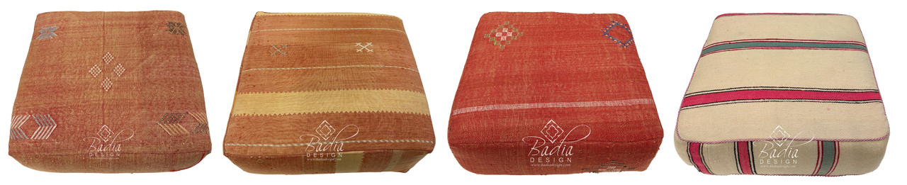 Handwoven Square Kilim Floor Cushions - FP050 Handwoven Square Kilim Floor Cushions - FP050