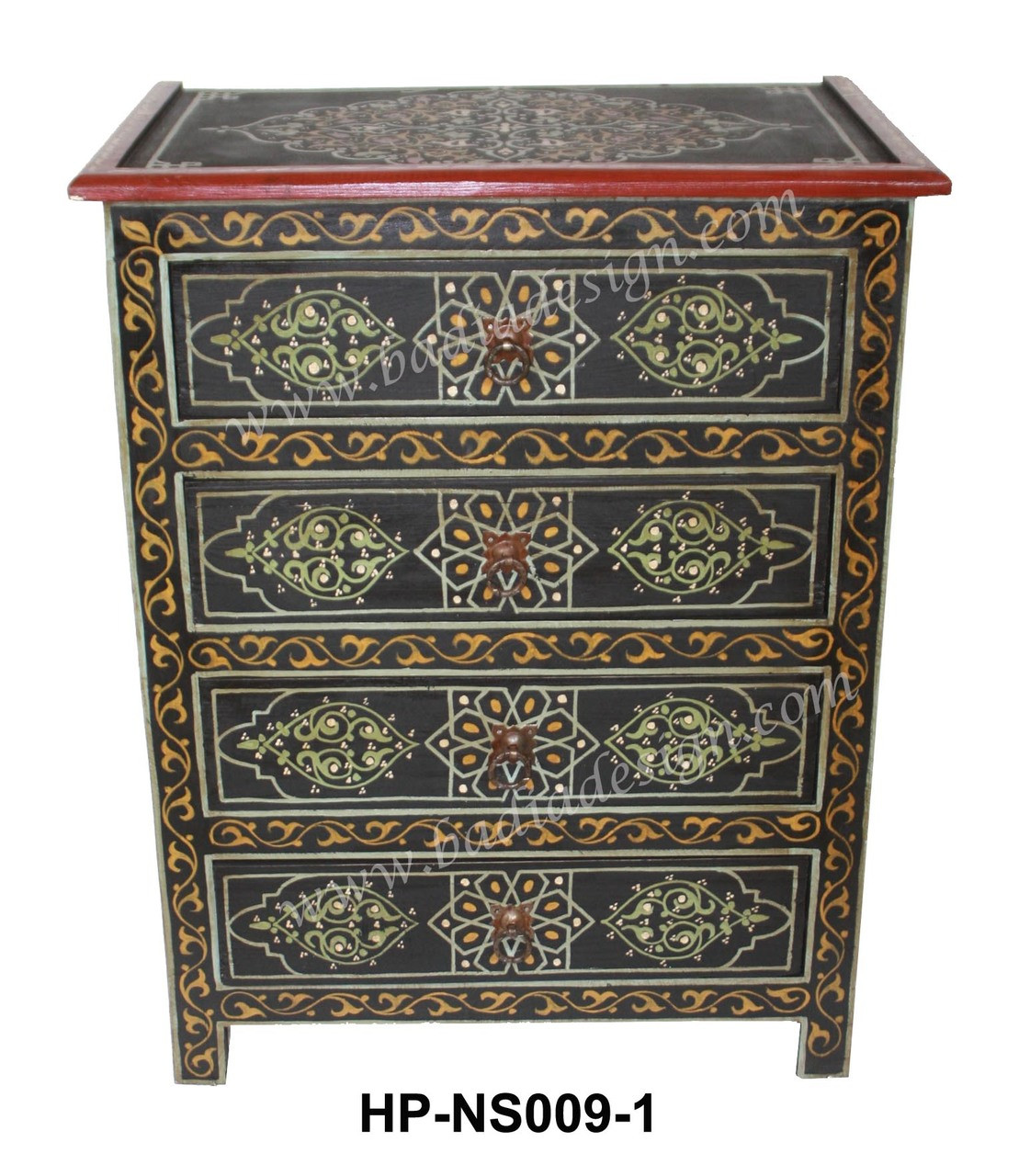 Hand Painted Nightstand - HP-NS009