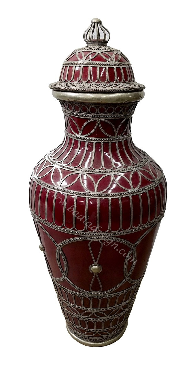 Large Metal and Ceramic Urn -  VA015