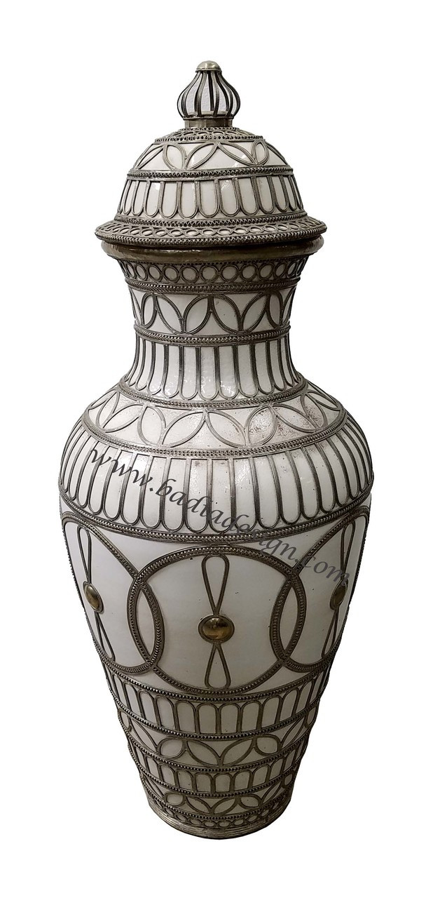 Large Metal and Ceramic Urn -  VA015