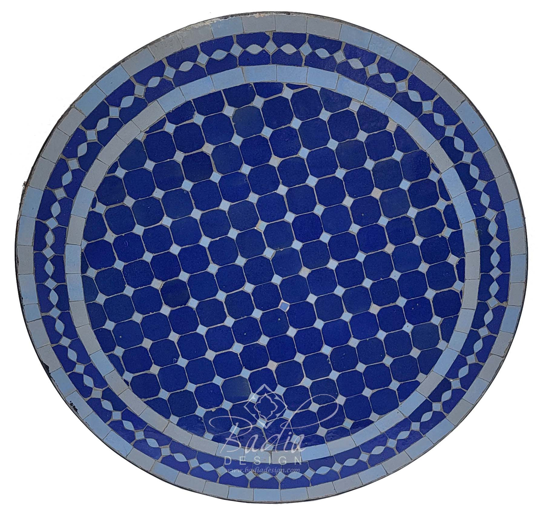 Moroccan Intricately Designed Round Tile Table Top from Badia Design Inc