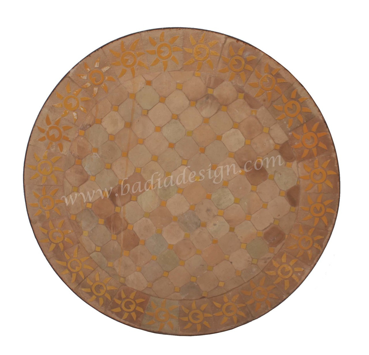 Moroccan Mosaic Round Tile Table Top from Badia Design Inc.