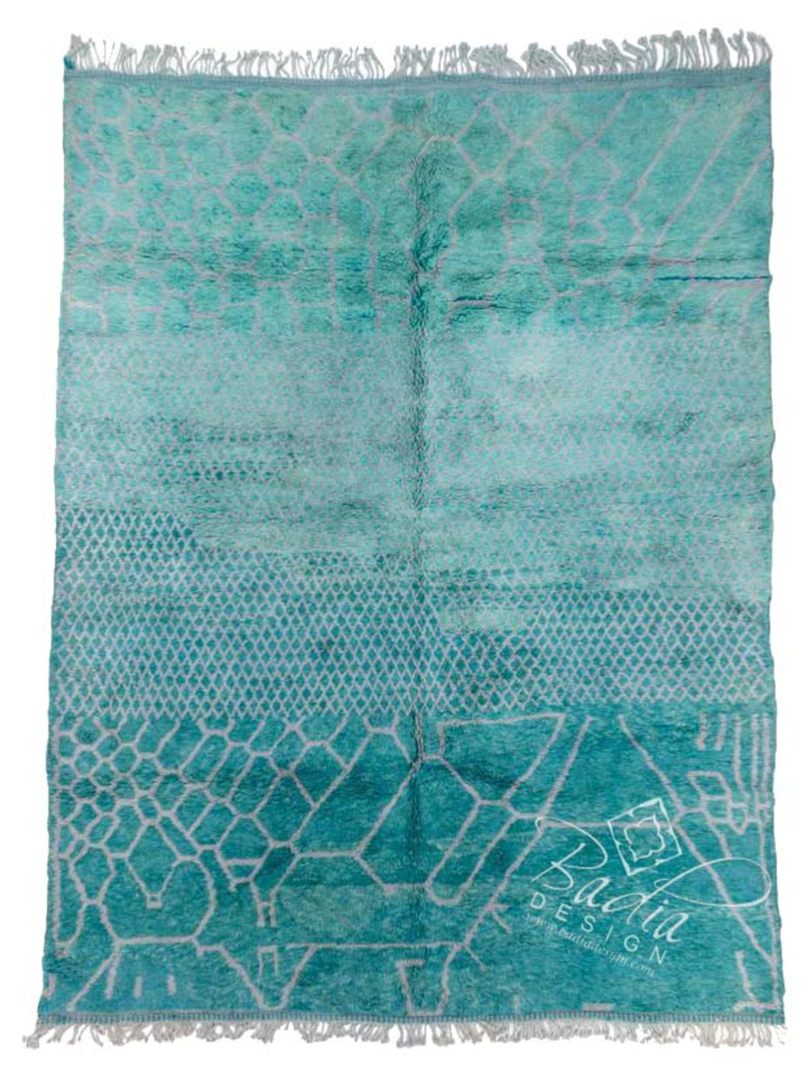 Turquoise Handmade Berber Area Rug from Badia Design Inc.