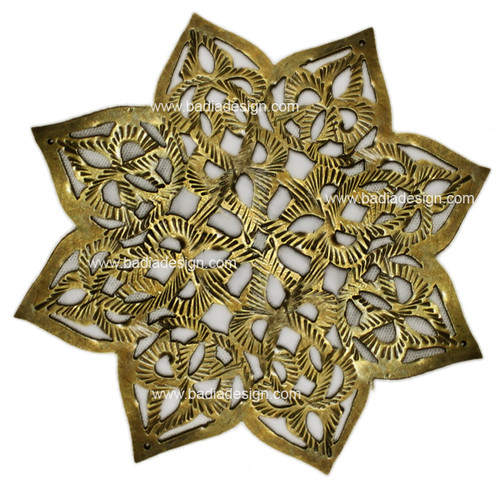 Star Shaped Hand Punched Decorative Brass Plate - HD092