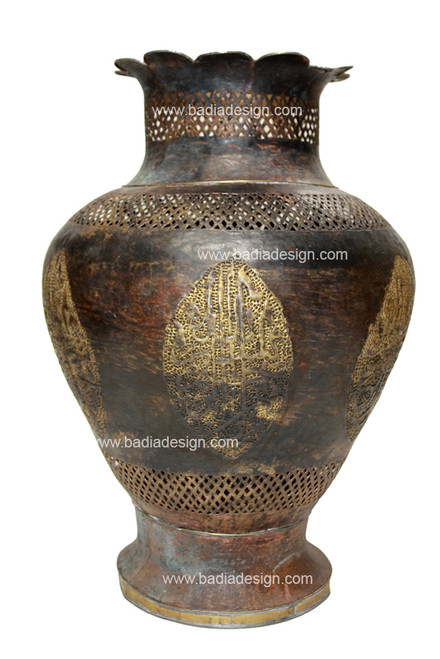 Aged and Vintage Brass Vase - HD096