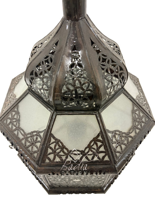 Hanging White Glass Lantern - LG082