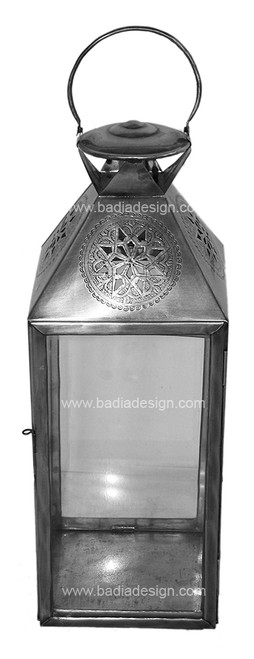 Silver Lantern with Clear Glass - LL075S