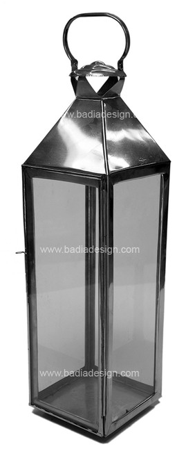 Silver Lantern with Clear Glass - LL076S
