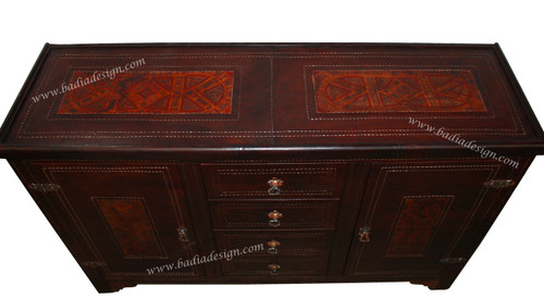Moroccan Hard Leather Cabinet - ML-CA005