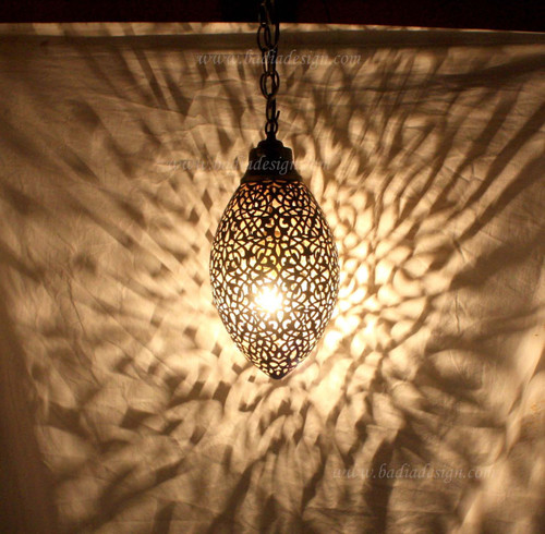 Moroccan Hanging Brass Lantern - LL087