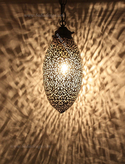 Moroccan Hanging Brass Lantern - LL088