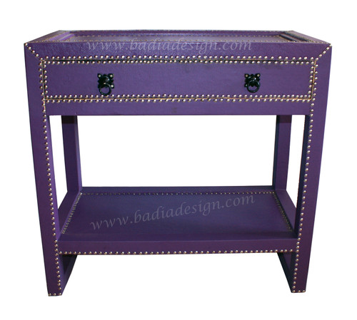 Rectangular Metal and Leather Cabinet - ML-CA010