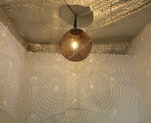 Moroccan Hanging Brass Lantern - LIG139