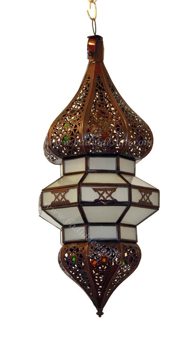 Moroccan Lighting Fixture with Multi Color Glass - LIG148