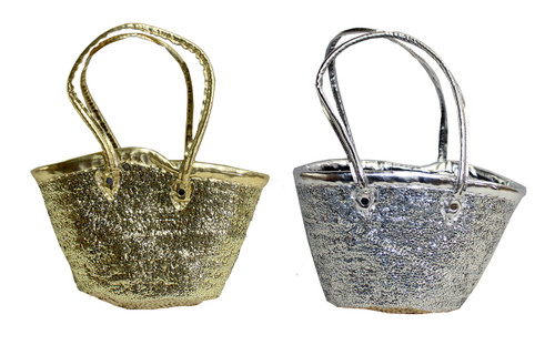 Gold and Silver Straw Handbag - HB009