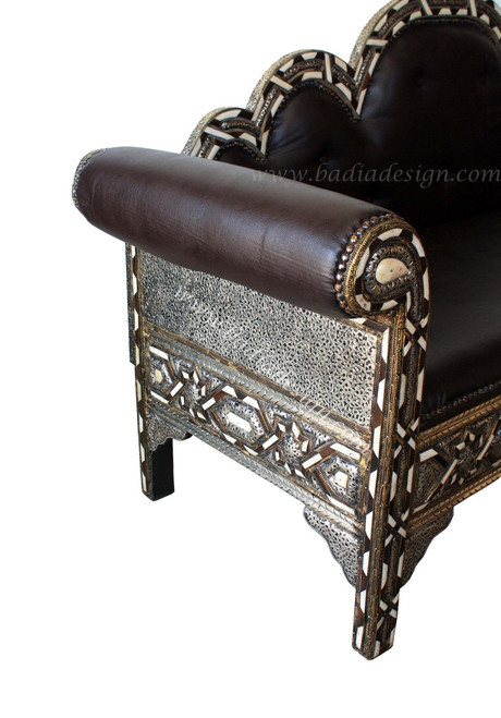 Leather Sofa with Metal and Bone - MB-B007