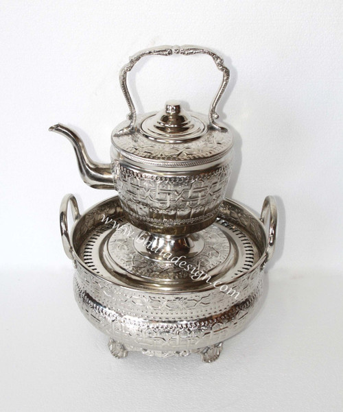 Moroccan Silver Plated Hand Washing Basin - HD147