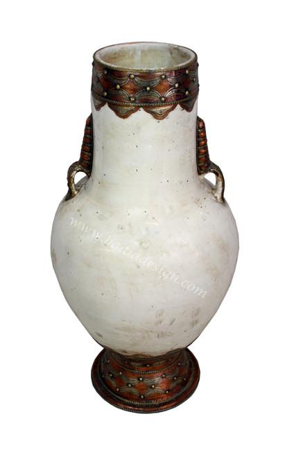 Moroccan Metal and Ceramic Urn - VA043