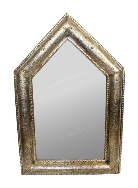 Decorative Embossed Silver Metal Mirror - M-EM003