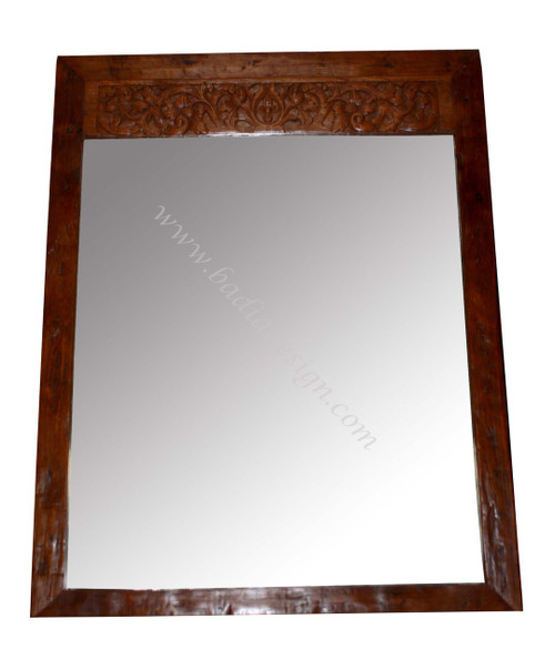 Large Hand Carved Wooden Mirror - M-W008