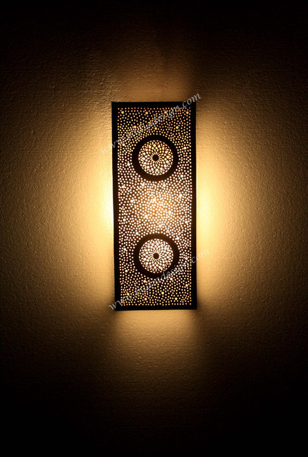 Rectangular Shaped Brass Wall Sconce with White Glass - WL178