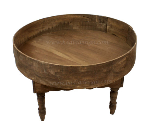 Moroccan Wooden Round Table with Border - CW-ST034